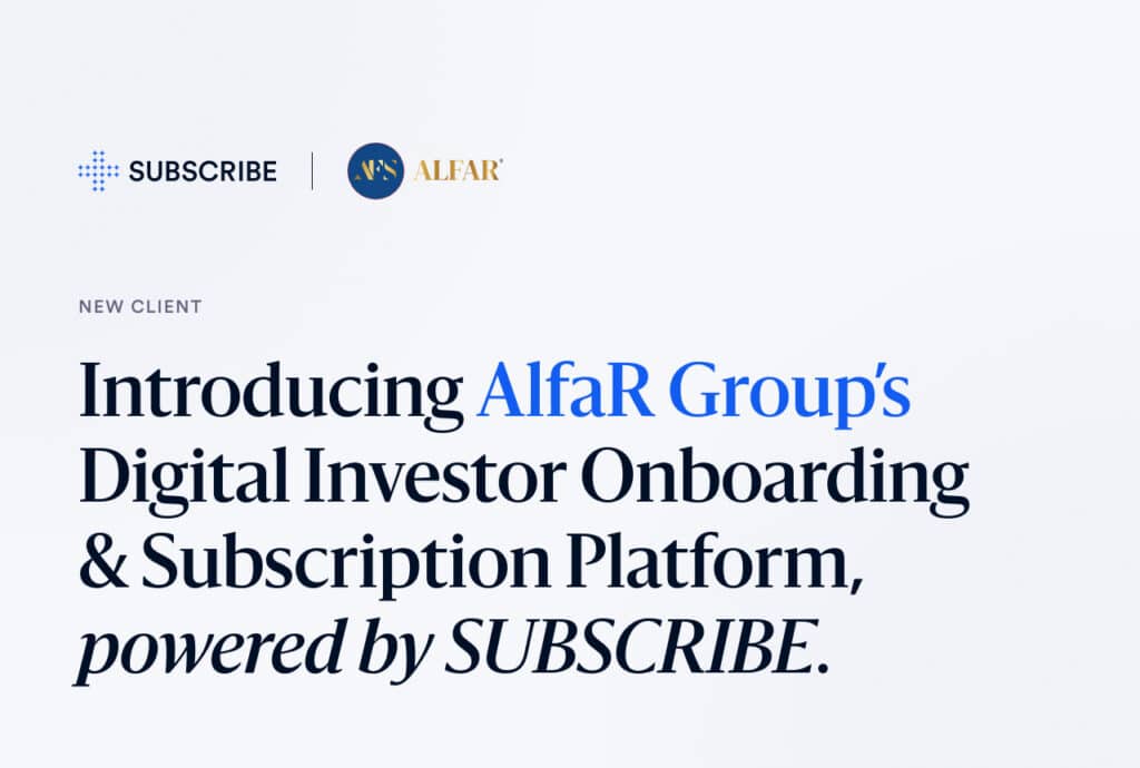 AlfaR Launches Its Fund Subscriptions Platform: A Modern Investor Onboarding and Compliance Solution
